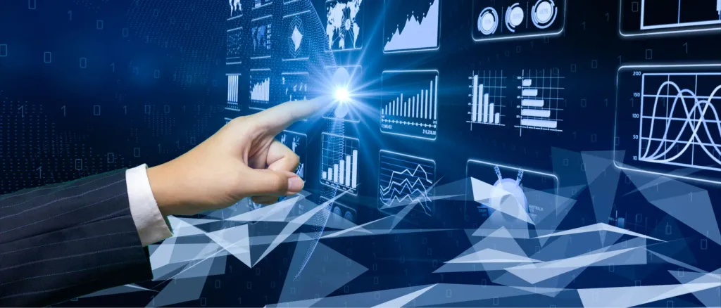 Gráficas de crecimiento, fondo oscuro